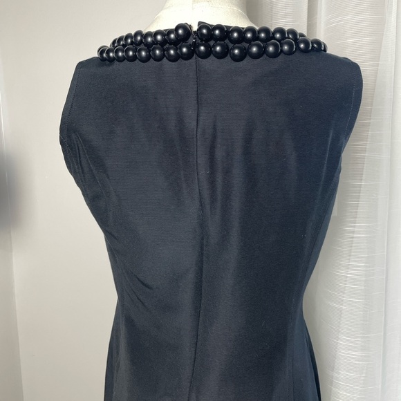 NWT Talbots Size 8P Petites Black Sleeveless Shift Dress Embellished Neckline - Picture 4 of 10